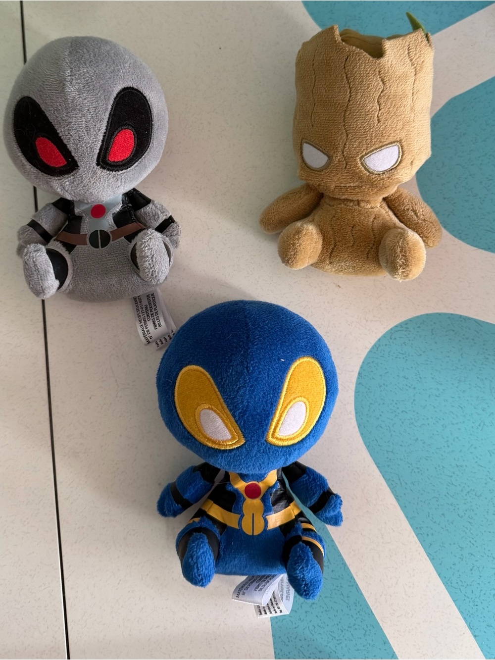 Funko Mopeez Marvel 4.5" Plushies - Gray & Blue Deadpool + Groot Lot